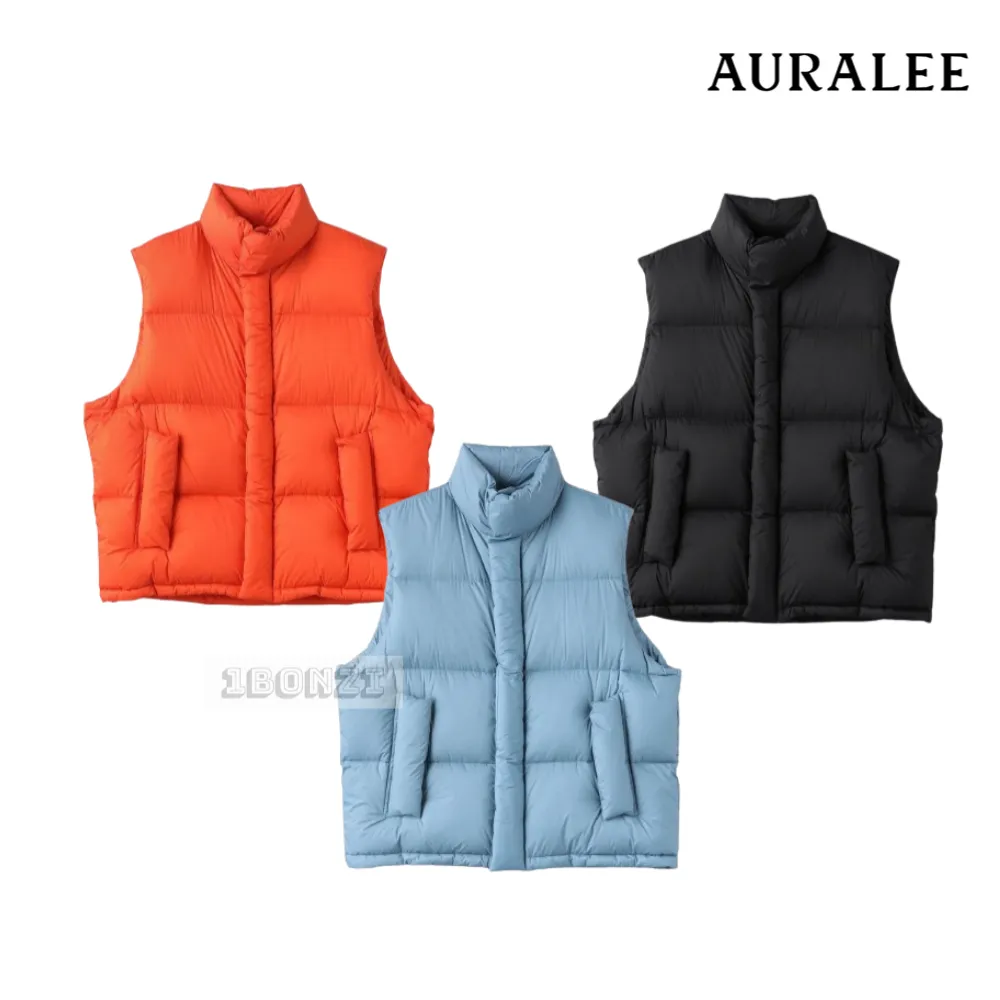 ジャケット・アウター AURALEE SUVIN HIGH COUNT CLOSE DOWN VEST Auralee Suvin High Count Cloth Down Vest Bodywarmer Jacket