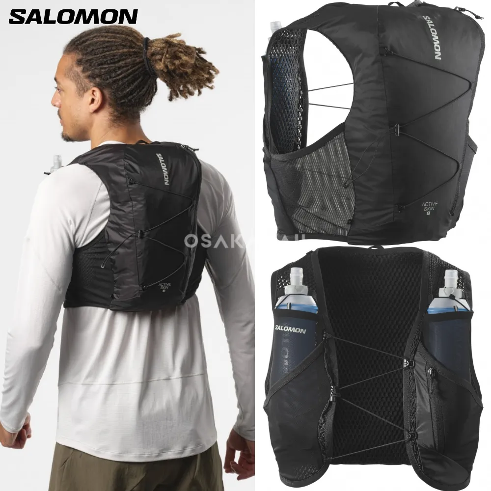 살로몬 액티브 스킨 8 세트 트레일러닝 백팩 조끼 블랙 LC2177800