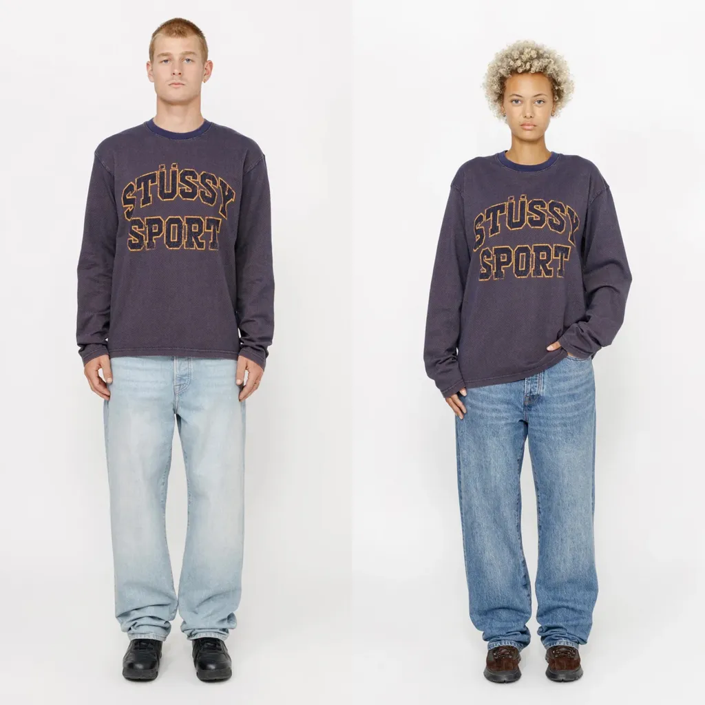 【STUSSY FA24'】Stussy 2 Tone Cotton Mesh Crew 2024AW STUSSY 2TONE COTTON MESH LS CREW 水洗復古網眼長袖長T