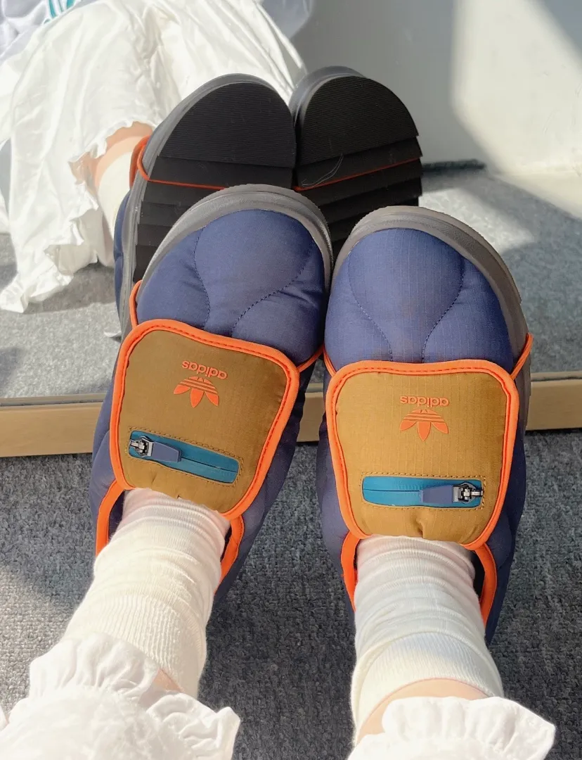 아디다스 오리지날 뉴 퍼피렛 네이비 오렌지 IF3956