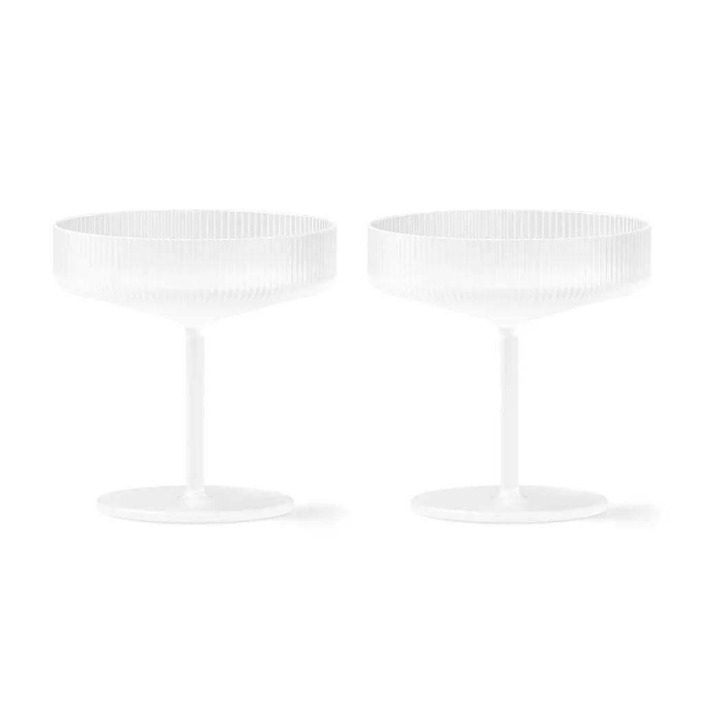 펌리빙 리플 글래스 샴페인 2잔 세트 H11cm | 크로켓