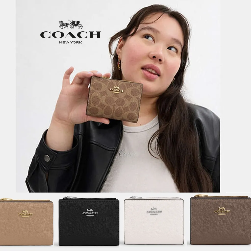 코치 바이폴드 월렛 지갑 카드지갑 미니 여행 반지갑 레더 가죽 여자 선물 | 크로켓
