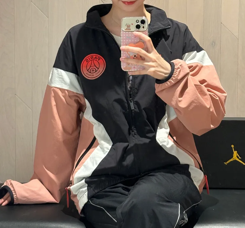 나이키 조던 파리생제르망 PSG 우븐 집업 바람막이 자켓 블랙 FV7741-685