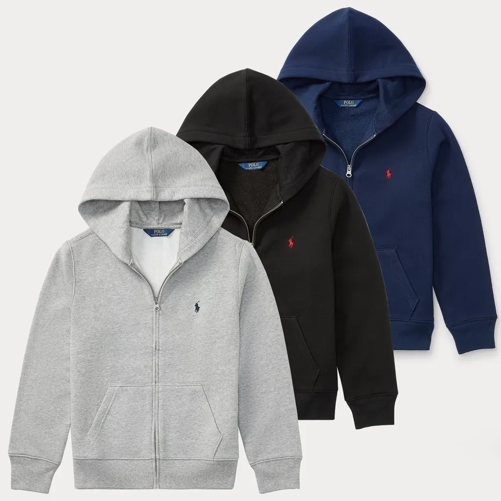 폴로랄프로렌 보이즈 기모 후드 집업 후디 남녀공용 3컬러
