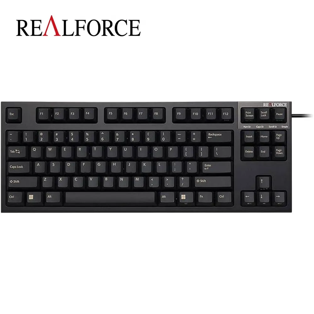 [해외] 토프레 리얼포스 R3S 텐키리스 87키 영문배열 45g 균등 저소음 / R3SD11R3SD13
