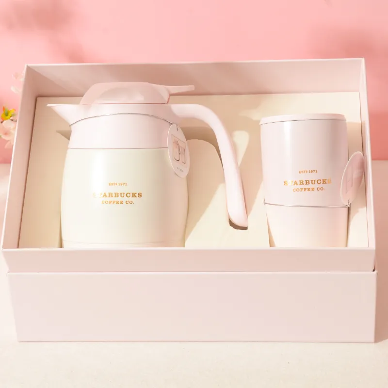[스타벅스][해외] 스타벅스 중국 2023 벚꽃MD 핑크토끼 시리즈 대용량 스텐 티포트 1L+텀블러 기프트 세트