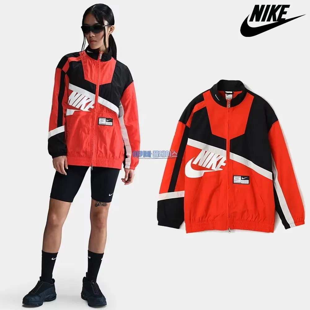나이키 스포츠웨어 우먼스 오버사이즈 우븐 자켓 유니버시티 레드