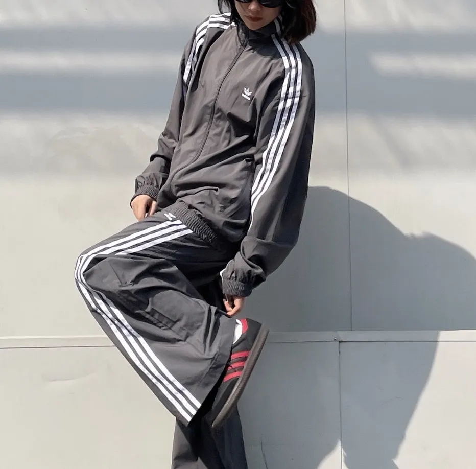 아디다스 오버사이즈 트랙 탑 자켓 바람막이 그레이 JJ3362