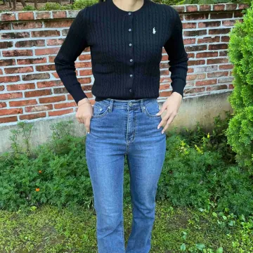 폴로 걸즈 케이블 니트 가디건