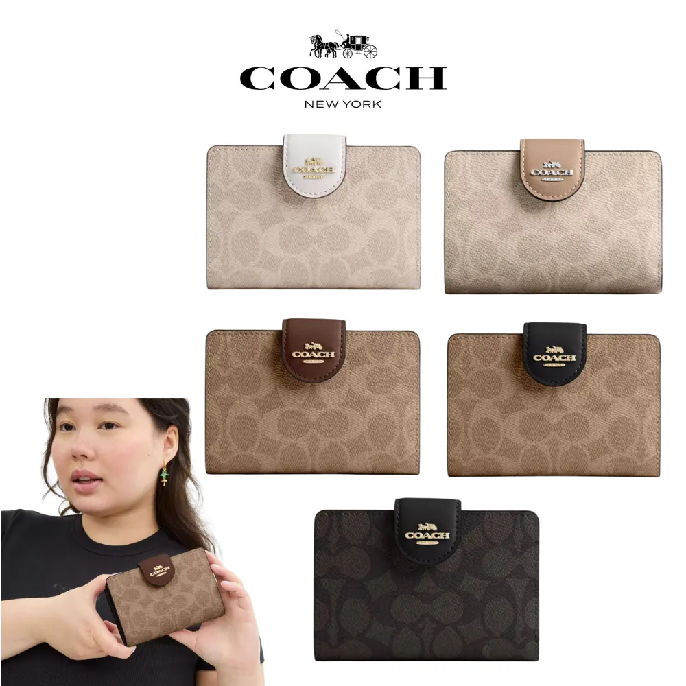 코치 미듐 코너 집 시그니처 여성 지갑 반지갑 카드지갑 동전지갑