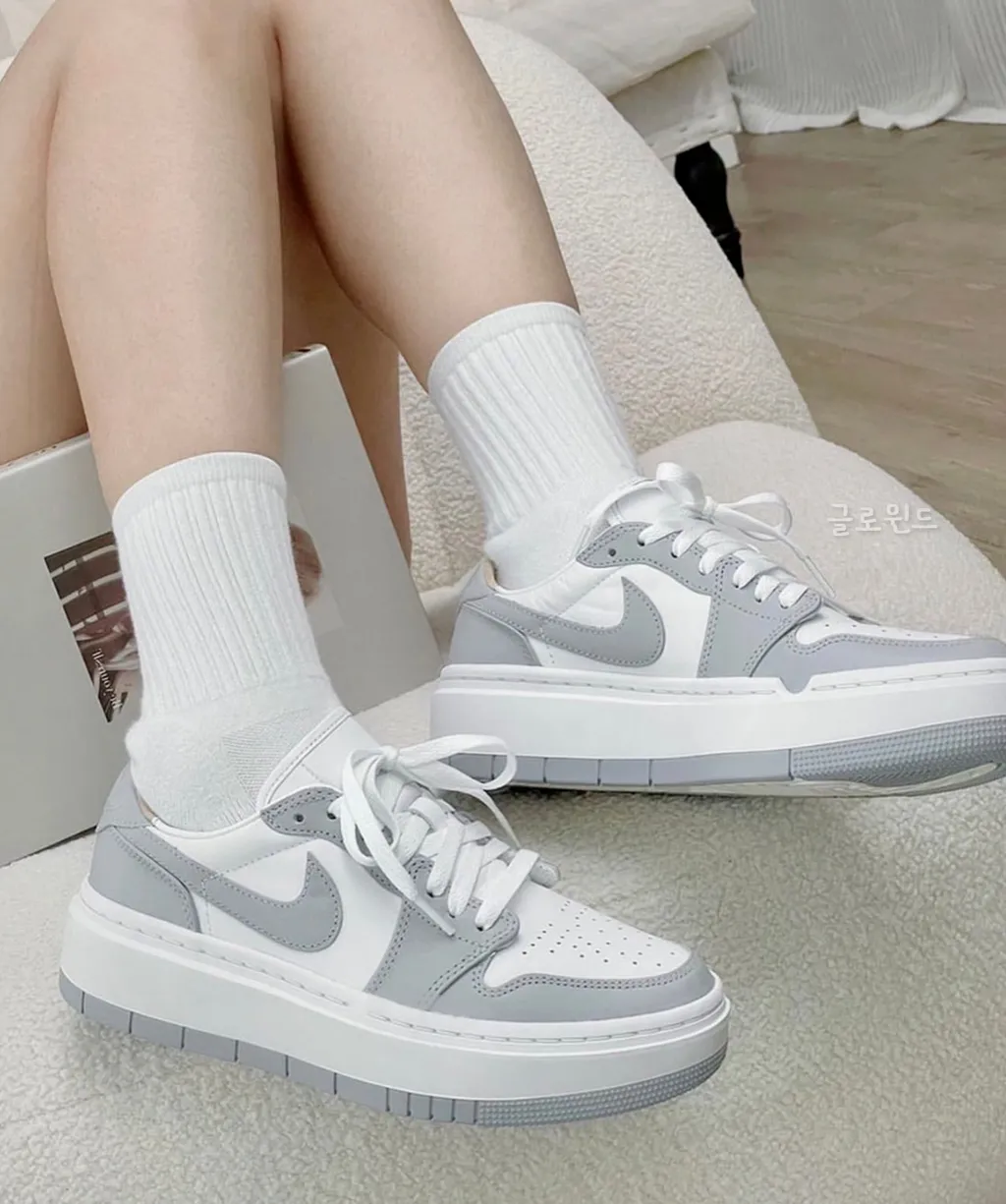 나이키 에어 조던 1 엘리베이트 로우 키높이 여성 운동화 울프 그레이 DH7004-100