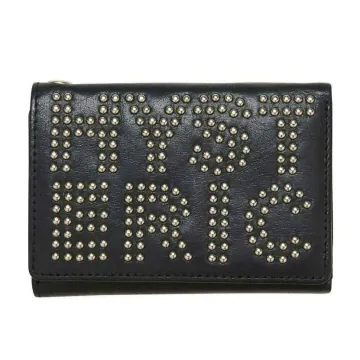 히스테릭글래머 로고 스터드 트라이 소가죽 3단 지갑 일본직구