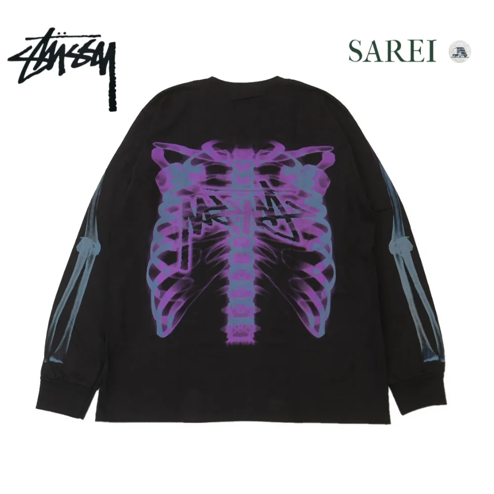 신상] 스투시 롱 슬리브 티셔츠 RIB CAGE LS TEE 긴팔 블랙