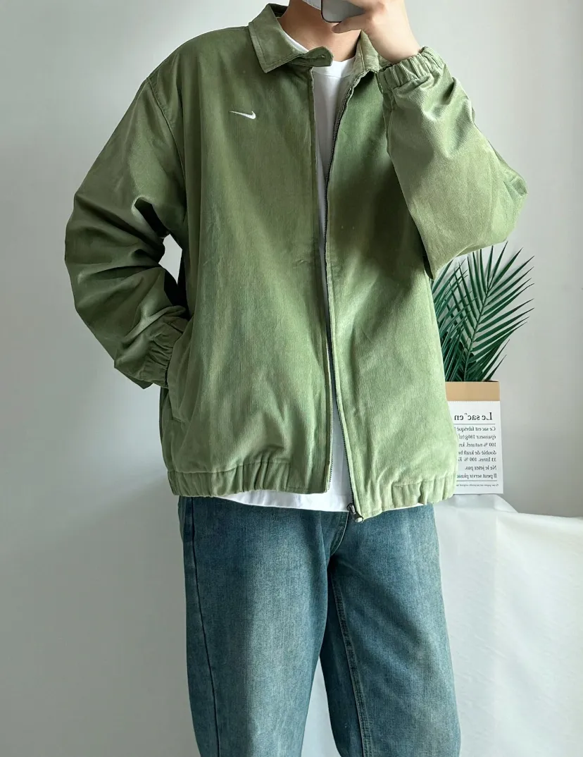 나이키 라이프 해링턴 코듀로이 재킷 오일 그린 DX9071-386