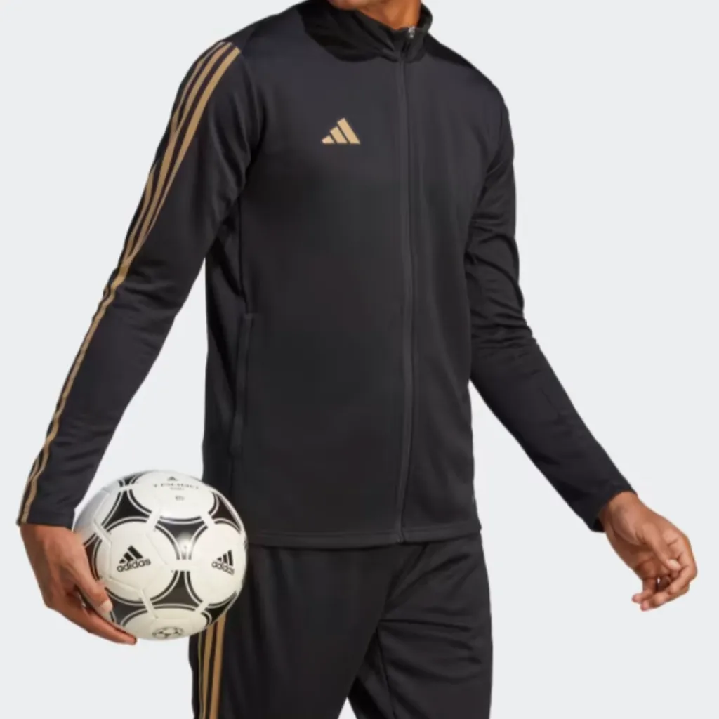 아디다스 져지 트랙탑 에어로레디 리플렉티브 블랙 골드 축구 트레이닝 자켓