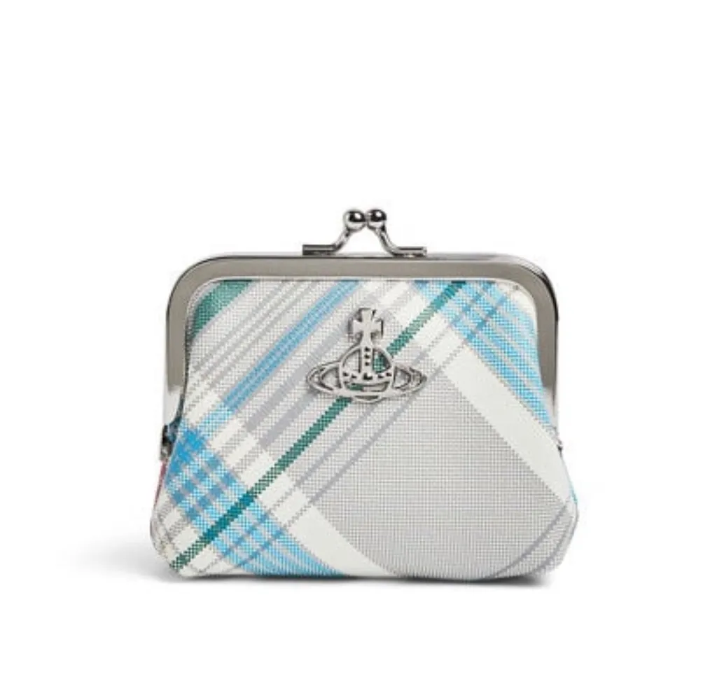 비비안웨스트우드 사피아노 프레임 코인 펄스 지갑 마드라스 타탄 체크 | 크로켓