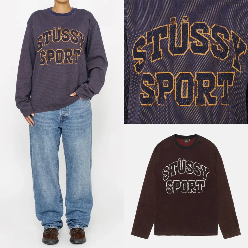 【STUSSY FA24'】Stussy 2 Tone Cotton Mesh Crew 2 Tone Cotton Mesh Crew | Loading Store