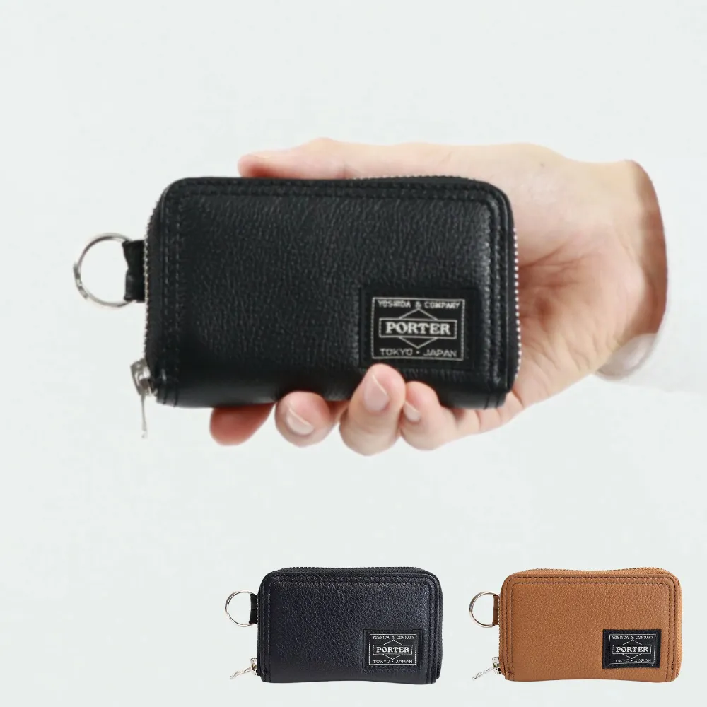 요시다 포터 캄 가죽 코인 케이스 지퍼 동전 지갑 남여 공용 041-03125 2컬러
