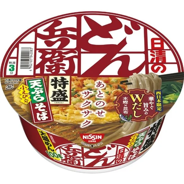 닛신식품 돈베이 특대 덴뿌라소바 (서) 142g 일본컵라면 일본라면 일본인스턴트