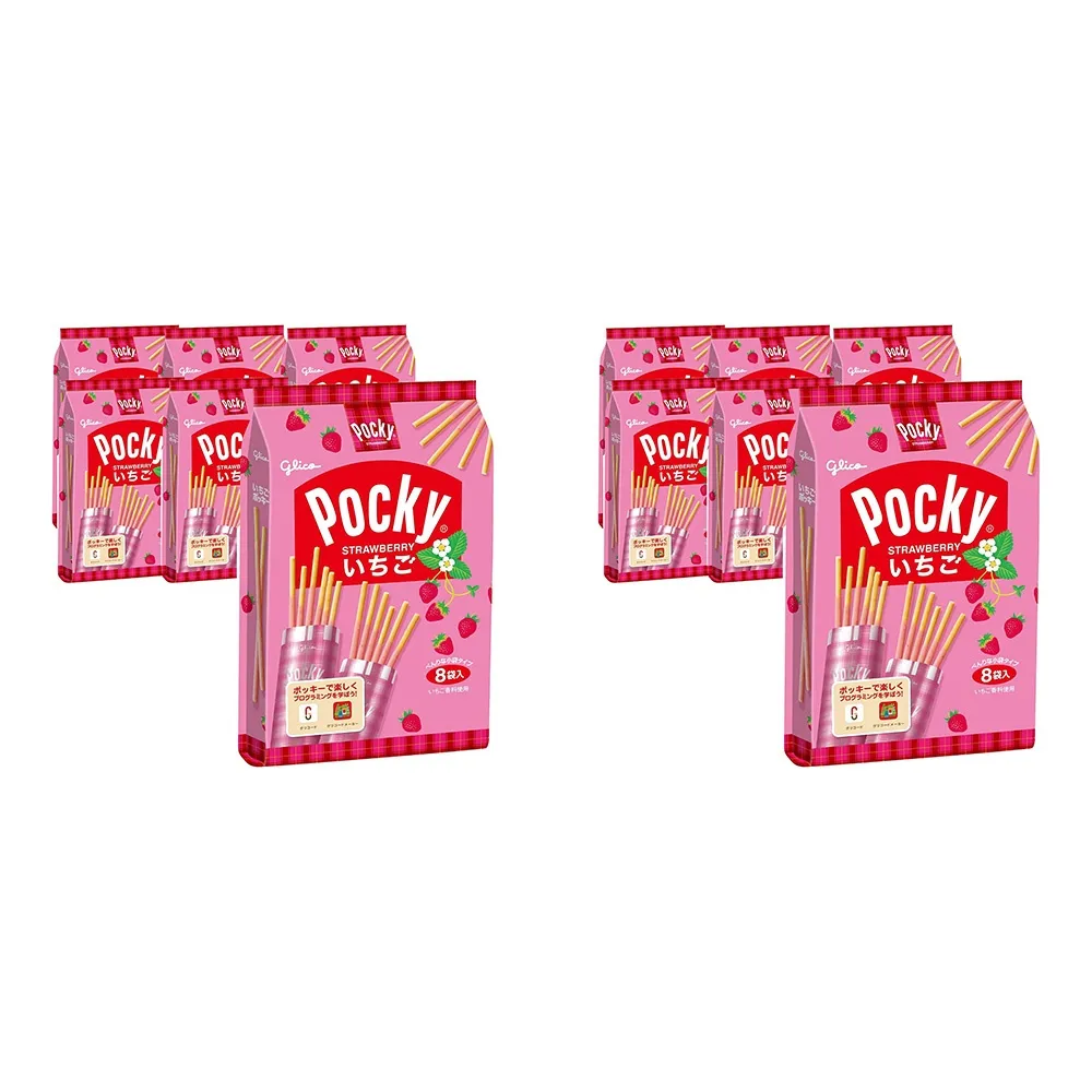 Pocky 일본 에자키 글리코 딸기 포키 과자 8개입 12개