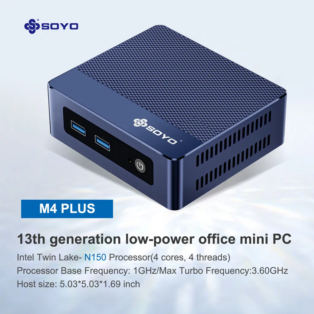 SOYO M4 PLUS N150 미니 컴퓨터 PC 휴대용 데스크탑 16+512GB | 크로켓