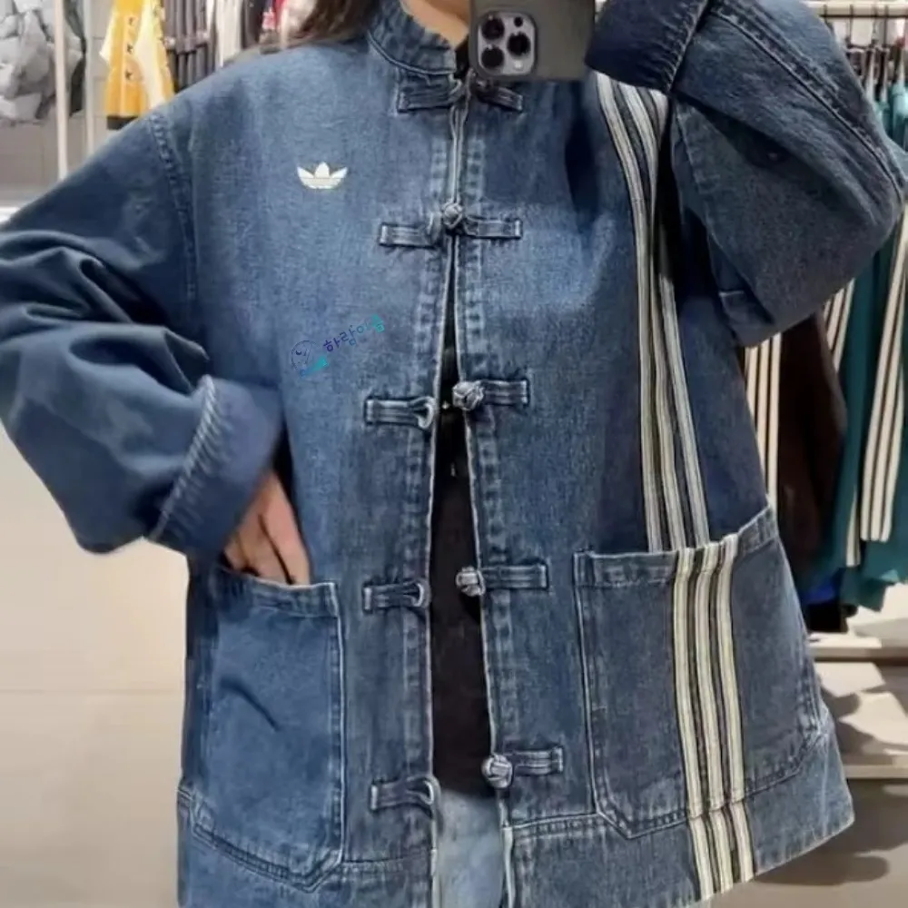 아디다스 오리지널 CTT 차이나 트랙탑 저지 데님 청자켓 진청 JZ9928