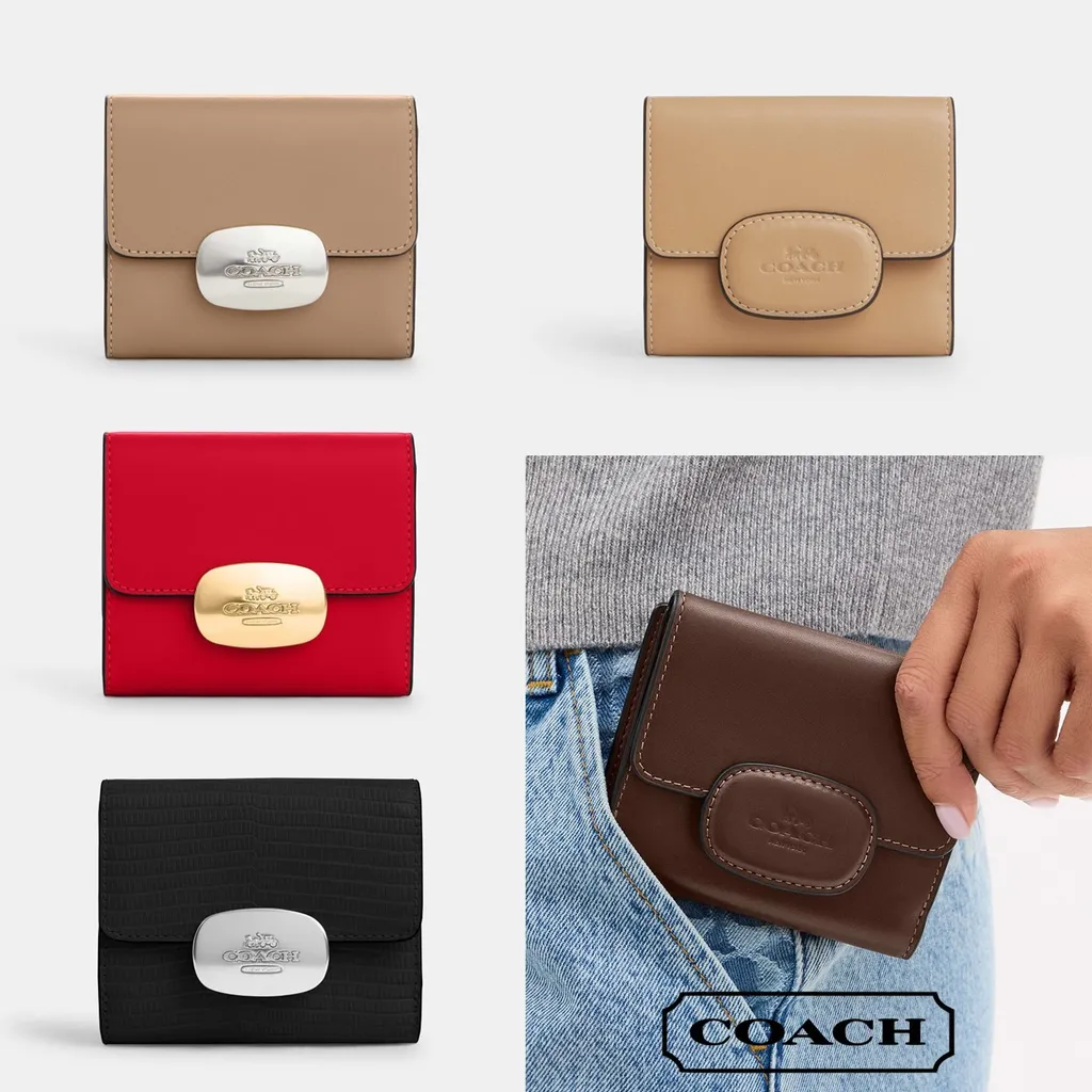 코치 엘리자 스몰 월렛 레더 가죽 커버 클로저 반지갑 지갑 카드 지갑 CT985