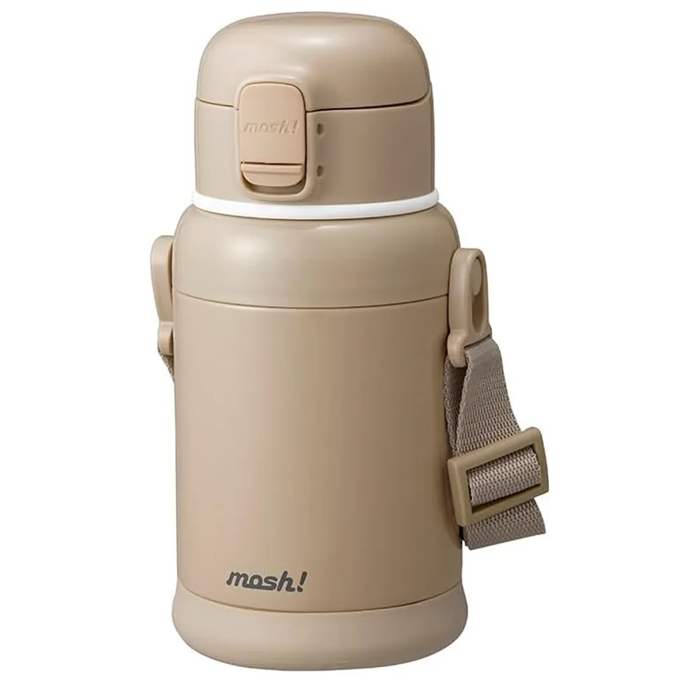 mosh! 보온병 600ml 1팩 브라운(모카) mosh! mosh! Children's Water Bottle, 2-Way ...