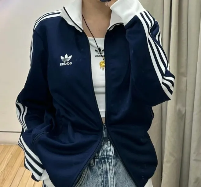 아디다스 아디컬러 베켄바우어 트랙탑 져지 집업 자켓 인디고 블루 IP0418