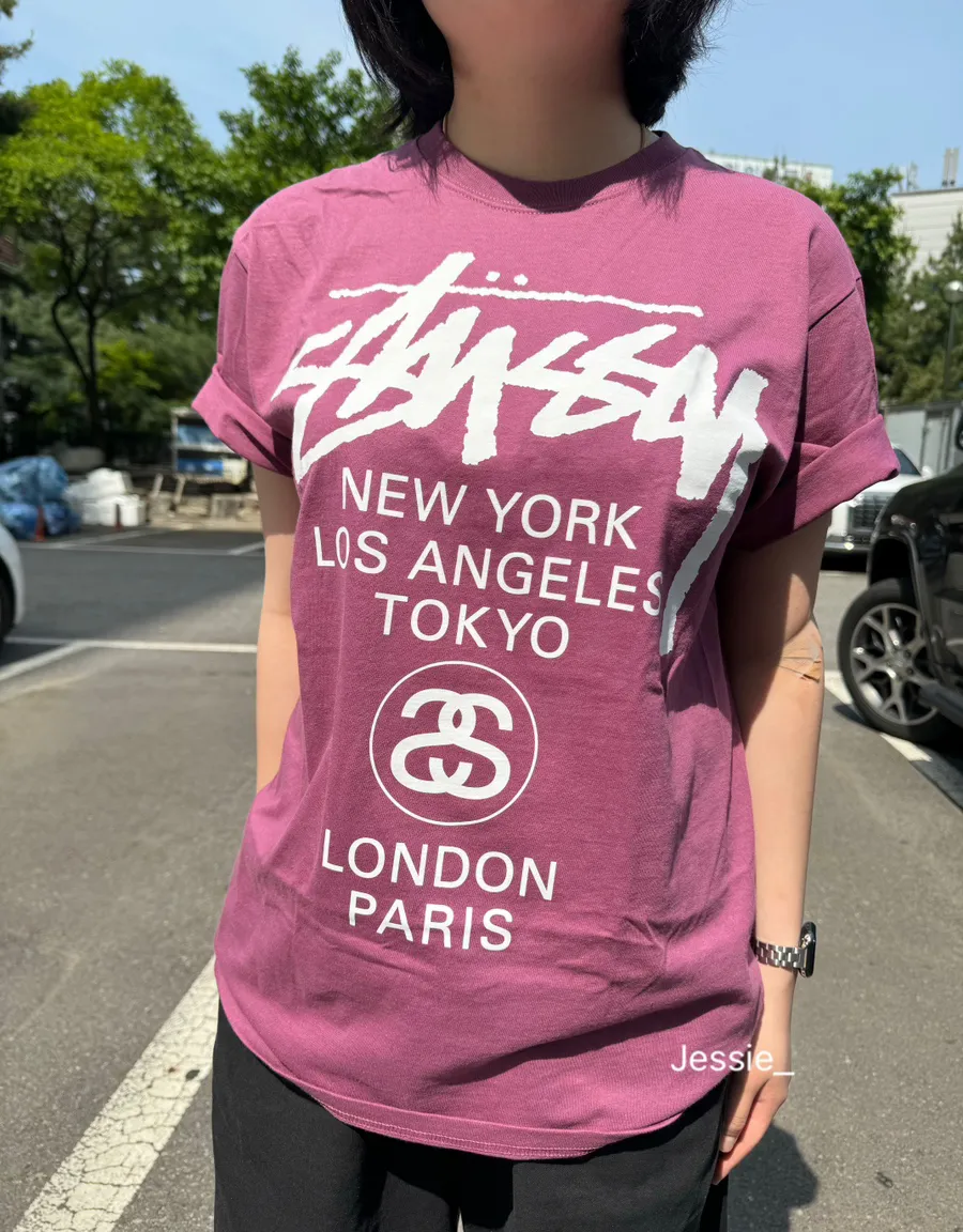 스투시 월드투어 티셔츠 베리 2024 Stussy World Tour T Shirt