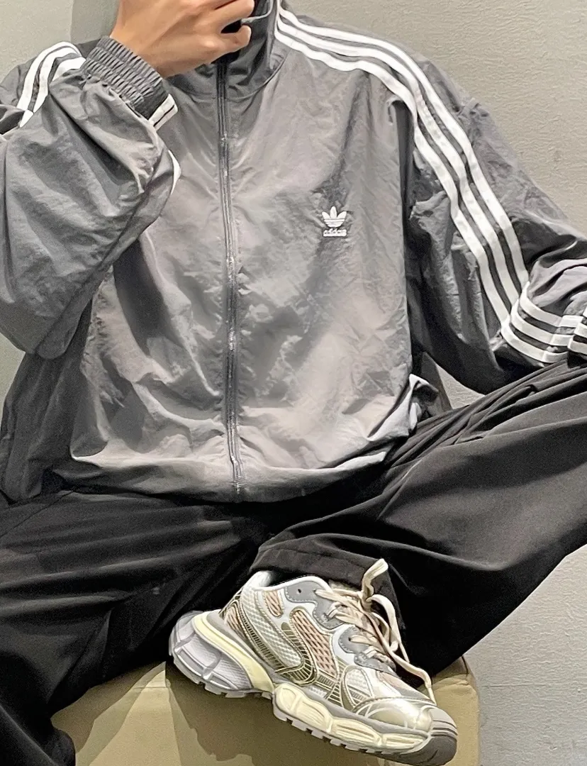 아디다스 W 오리지널 오버사이즈 트랙탑 져지 바람막이 자켓 그레이 JJ3362