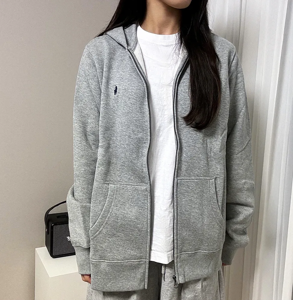 폴로 랄프로렌 보이즈 기모 후드집업 남녀공용 후드 여성용 그레이