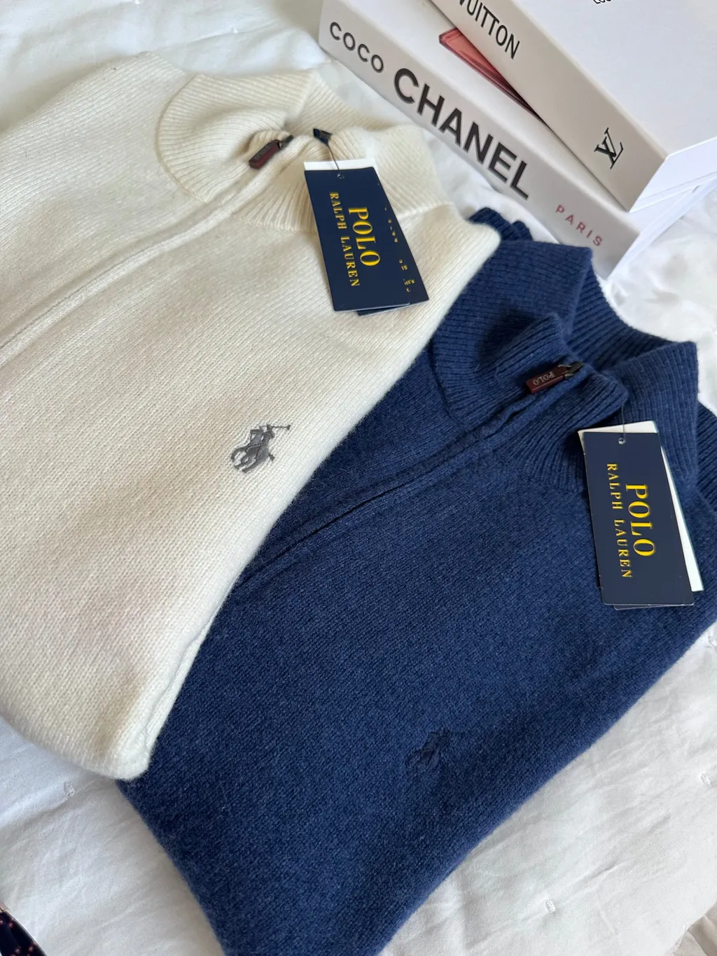 폴로랄프로렌 남녀공용 /남성용 울 하프집업 스웨터