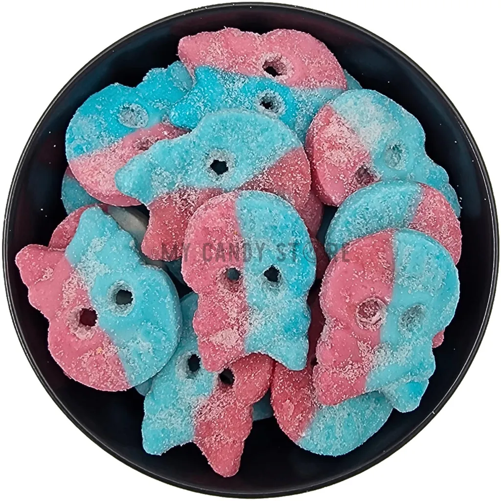 BUBS 사우어 버블껌 스컬 250g 블루베리 라즈베리맛 스웨디시캔디 해골젤리 | Croket