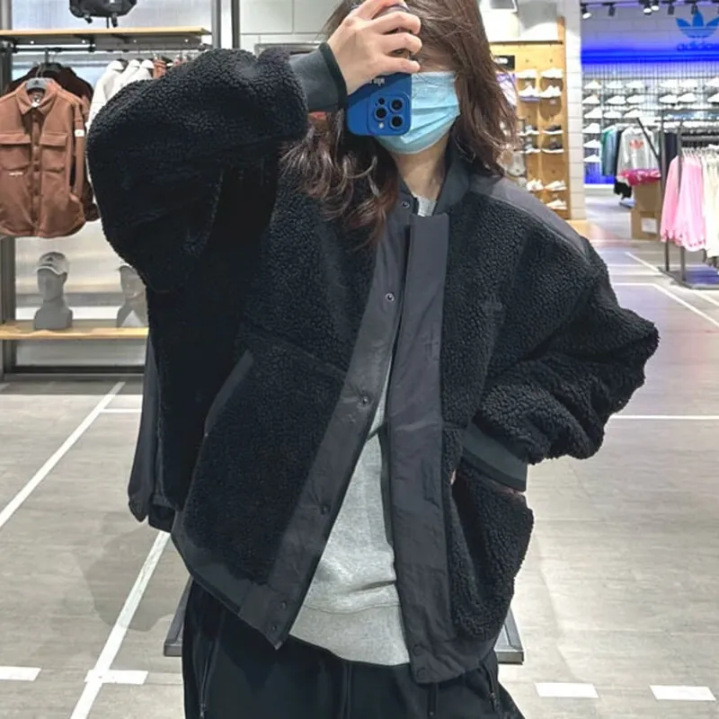 아디다스 컬리지에이트 패디드 후리스 뽀글이 자켓 공용 블랙 IL8919