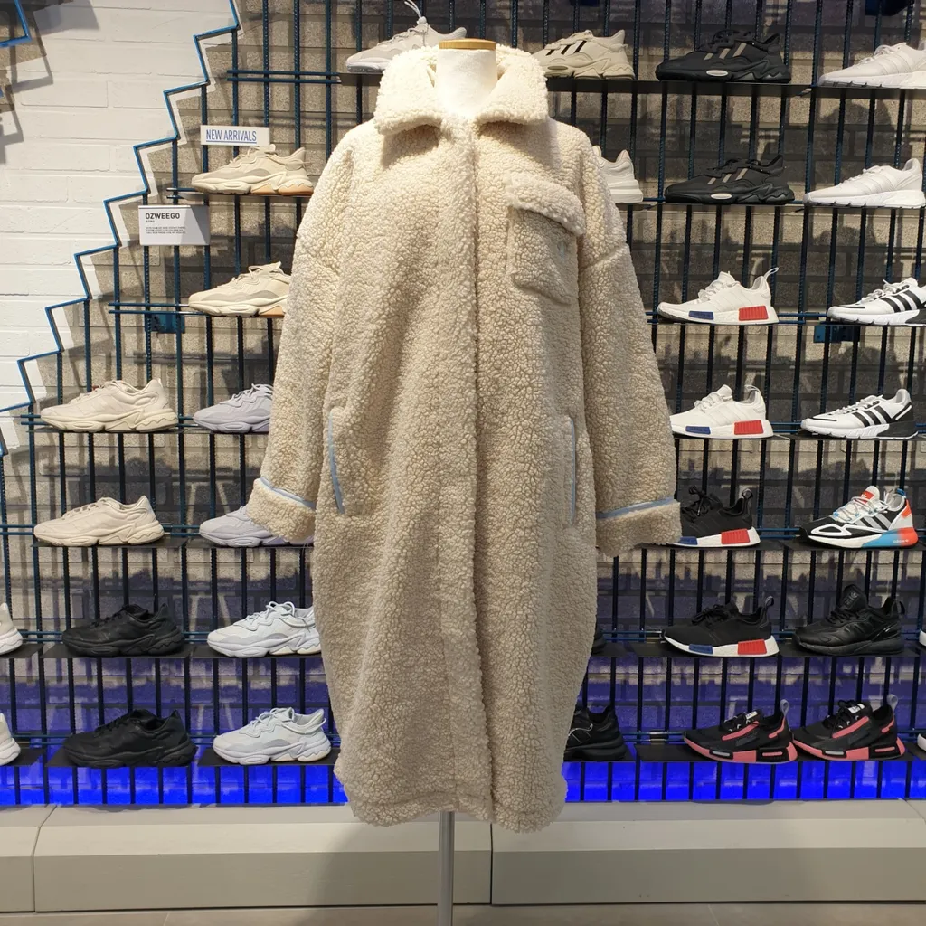 아디다스 쉐르파 롱후리스 후리스 로제 양털 뽀글이 롱코트 HC0308