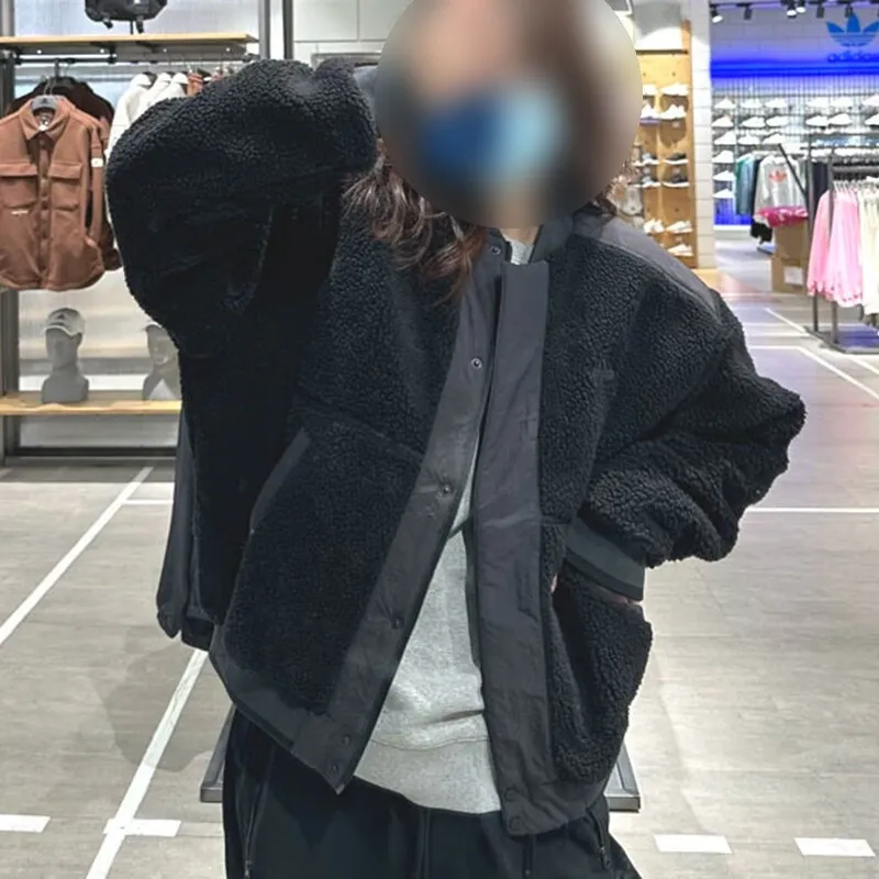 아디다스 컬리지에이트 후리스 뽀글이 집업 자켓 IL8919