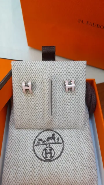 재고보유 상품 - 에르메스 팝아슈 미니 POP H 귀걸이 - 핑크 / 실버