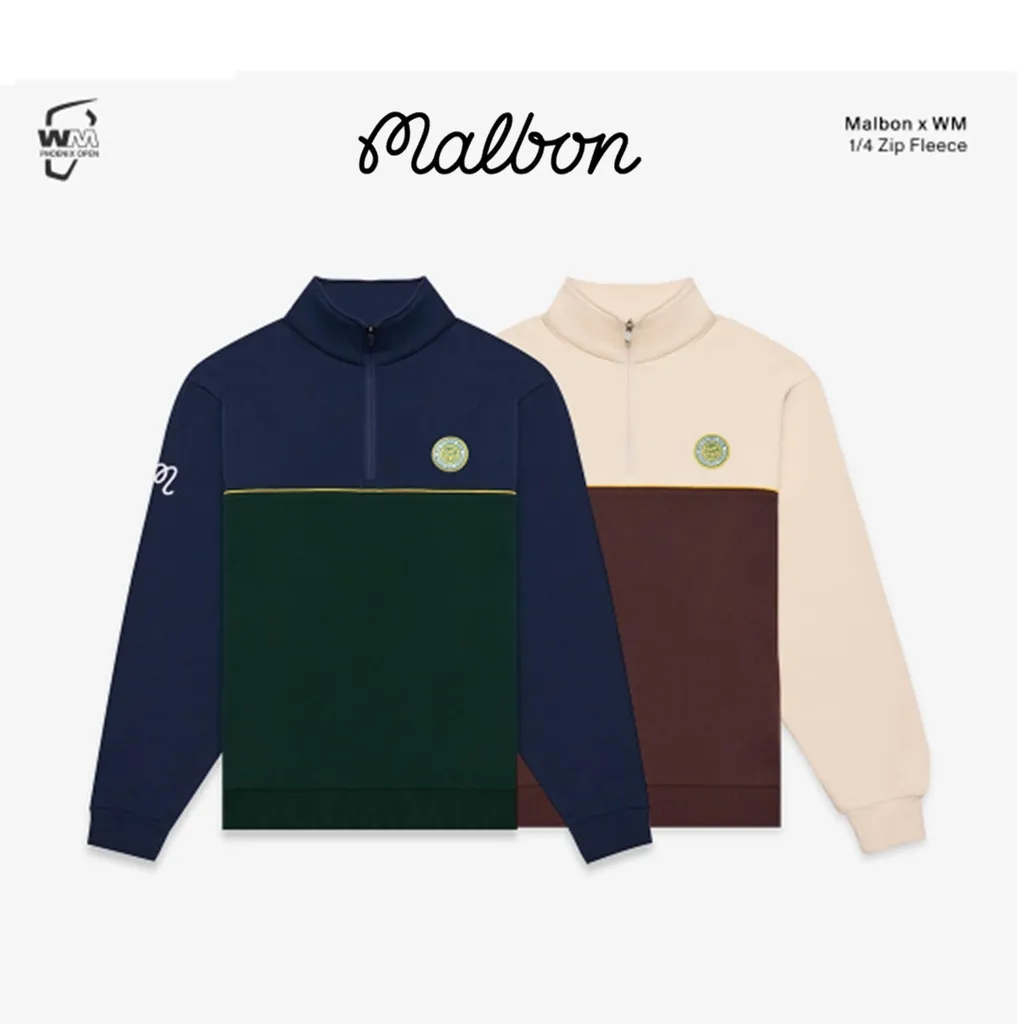 말본 X 웨이스트 매니지먼트 선인장 뱃지 쿼터집 플리스 기모 기팔 맨투맨 셔츠 후리스 | 크로켓