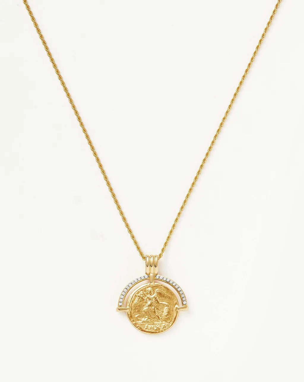 루시 윌리엄스 미디움 로만 아크 코인 목걸이 골드 [각인 가능] | 크로켓