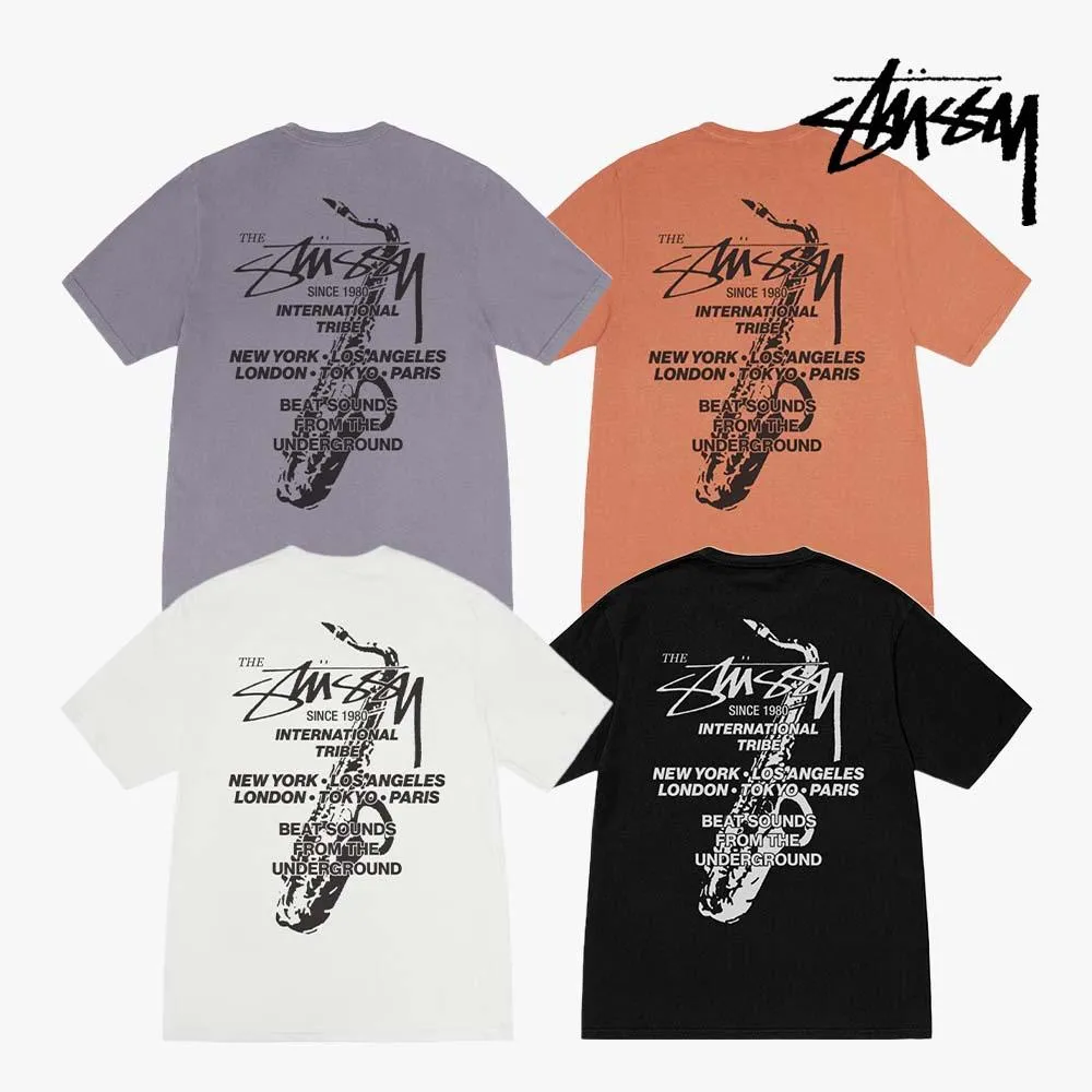 스투시 반팔 비트 사운드 피그먼트 다이드 티셔츠 샤크 러스트 내츄럴 블랙 4컬러