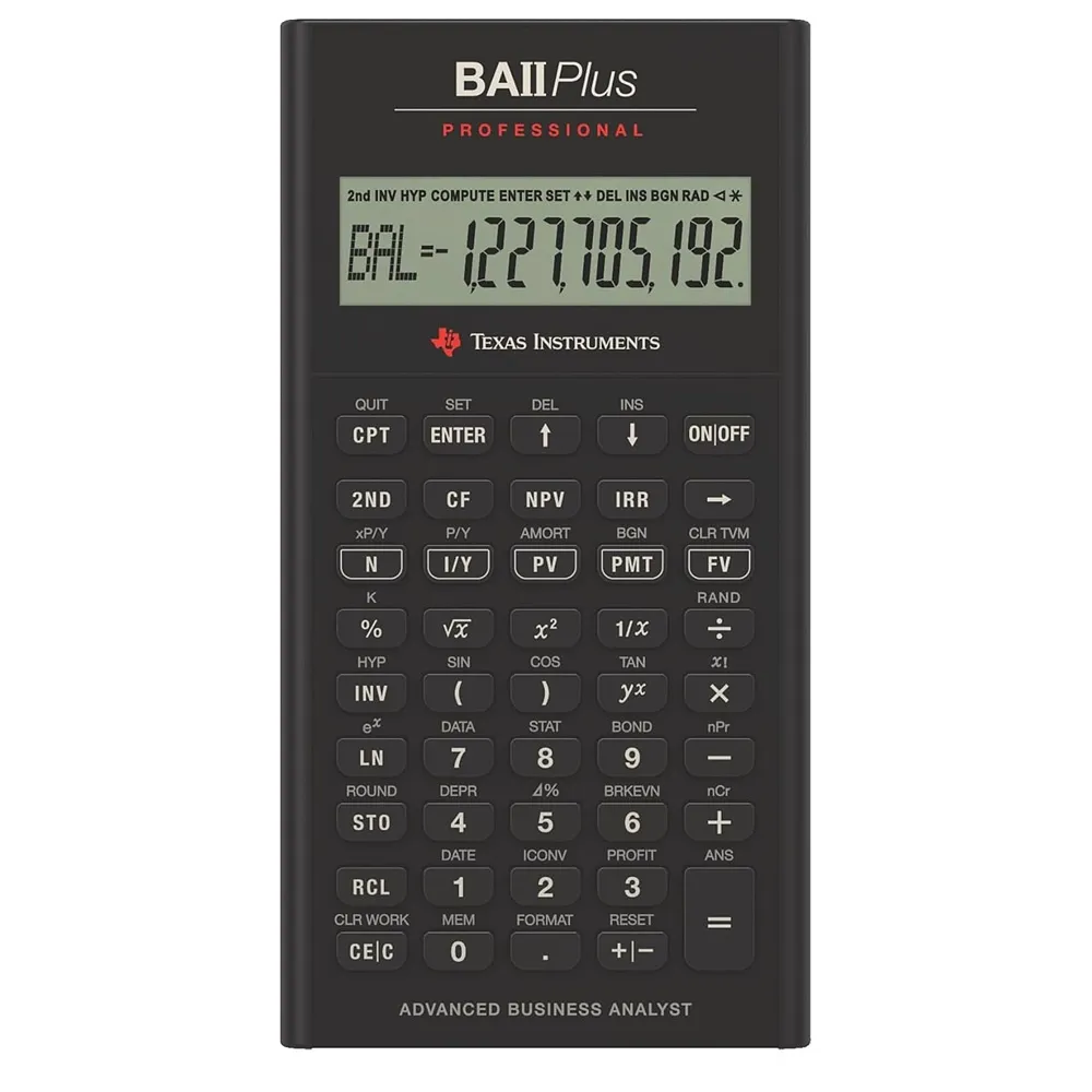 텍사스 인스트루먼트 BA II 플러스 공학계산기 블랙 Texas Instruments BA II Plus Professional  Financia