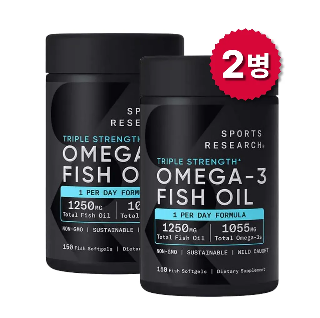 약사 추천 스포츠리서치 트리플 스트렝스 오메가3 피쉬오일 1250mg 150정 총 300정 고약사 오메가3 약들약 오메가 | 크로켓