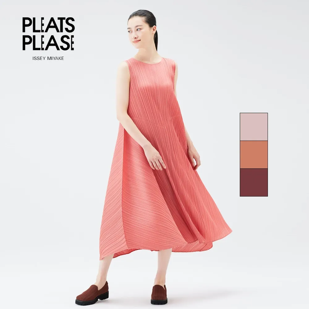 이세이미야케 플리츠플리즈 24년 7월 솔라 플레어 라운드넥 민소매