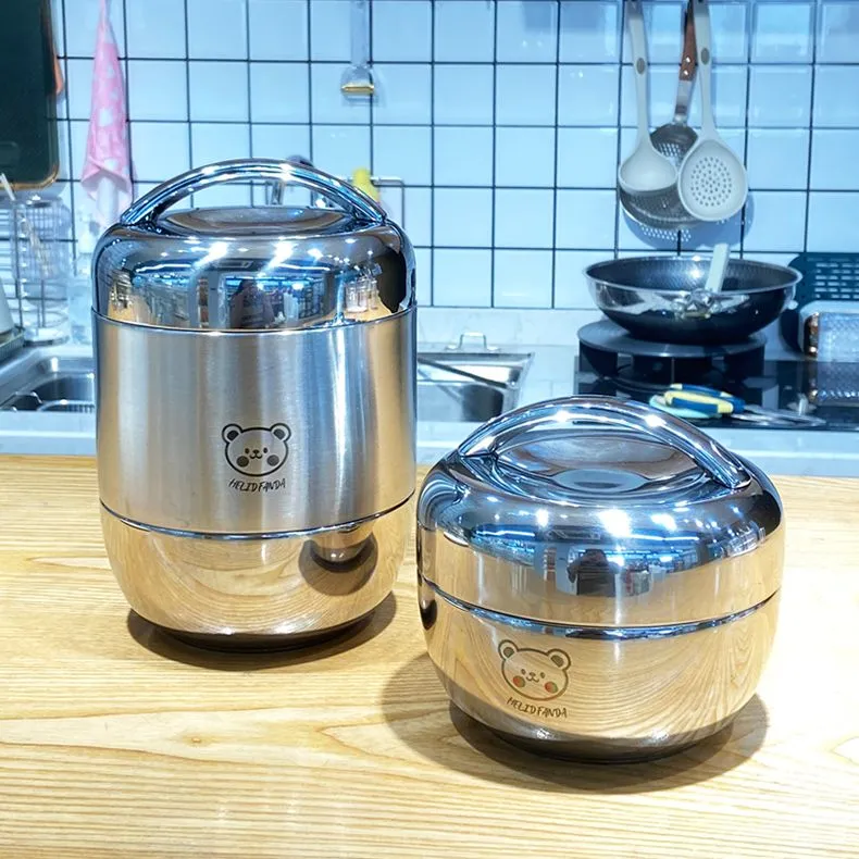 곰돌이 캐릭터 스텐 보온도시락통 죽통 직장인 밥통 어린이 학생 보온도시락 국통 보온통 | 크로켓