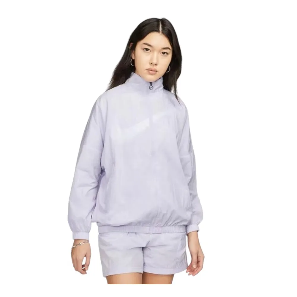 나이키 W 스우시 에센셜 우븐 바람막이 헬스 런닝 집업 자켓 퍼플 DX5865-536