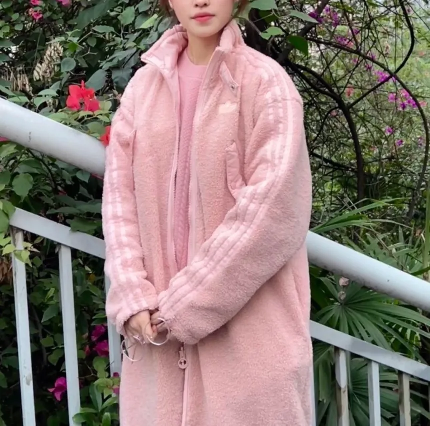 [해외] 아디다스 우먼스 양면 쉐르파 롱 플리스 후리스 자켓 GK8557