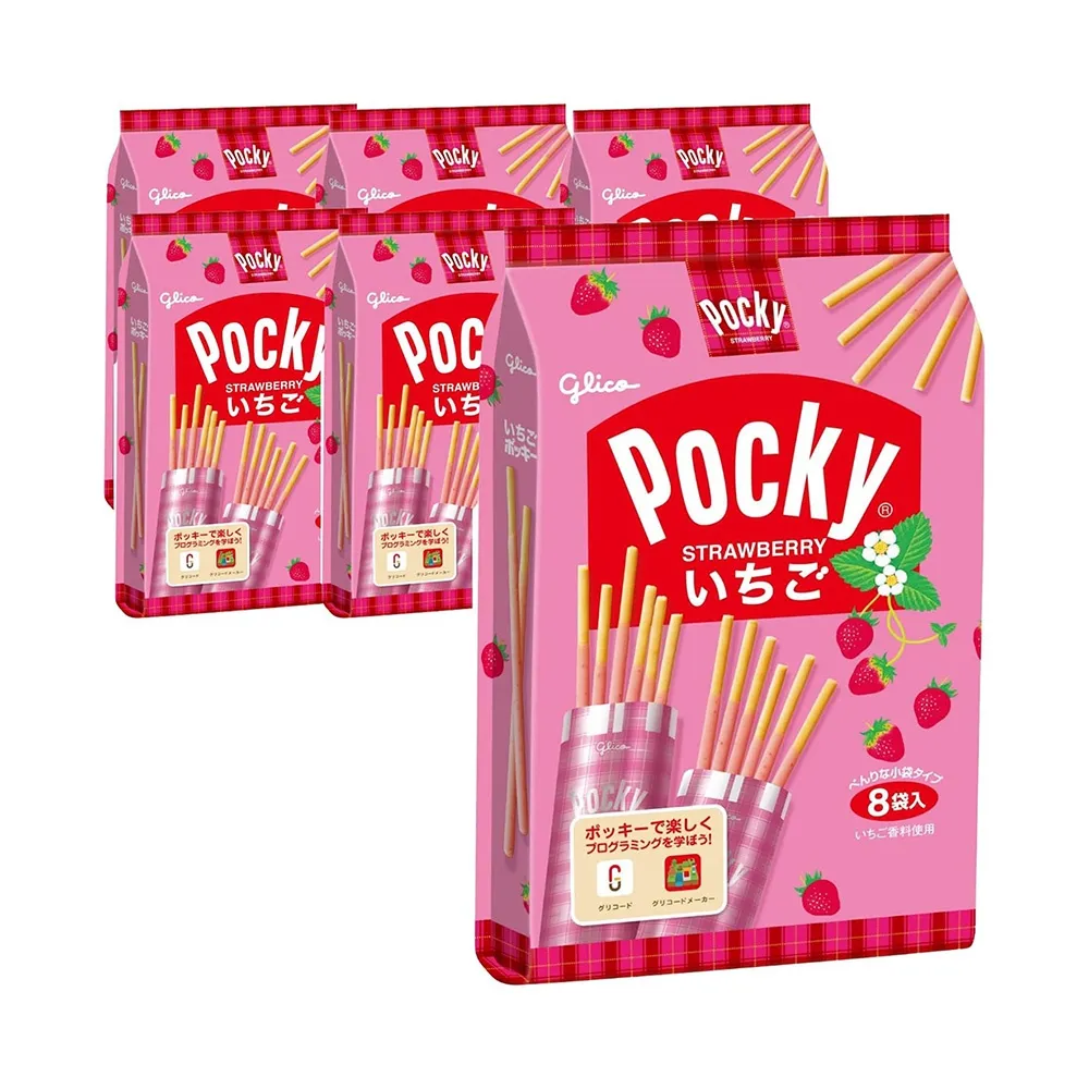 Pocky 일본 에자키 글리코 딸기 포키 과자 8개입 6개