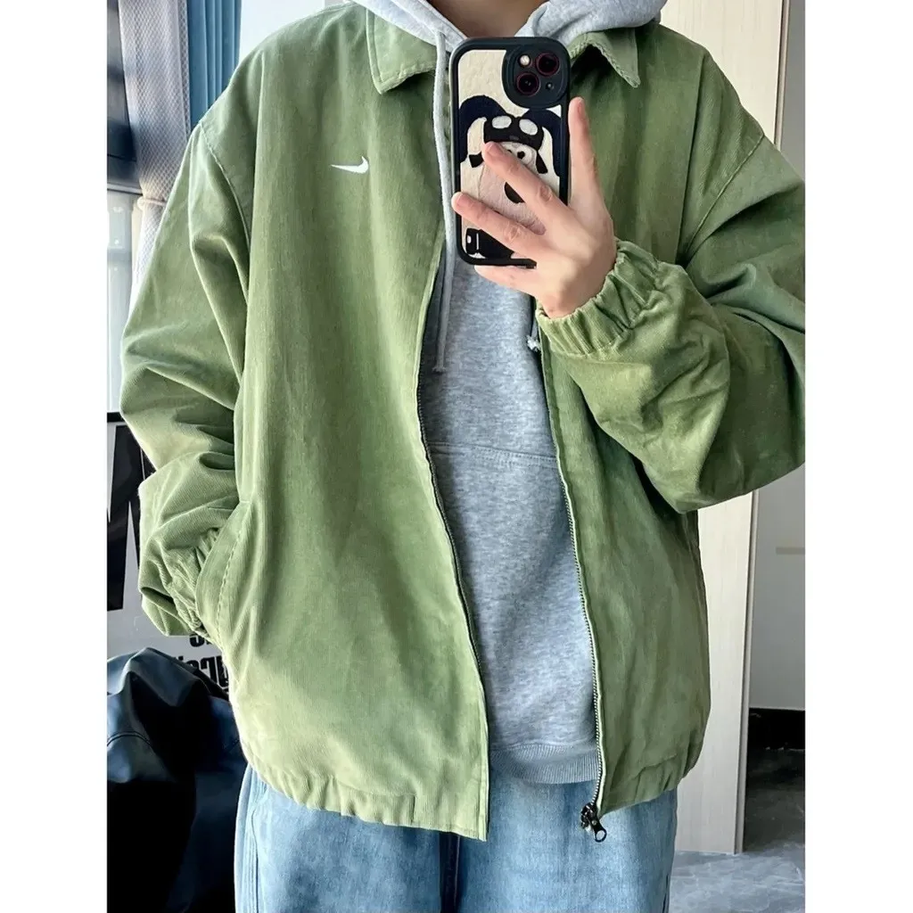 나이키 라이프 해링턴 코듀로이 재킷 오일 그린 DX9071-386