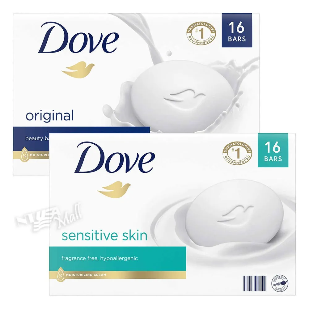도브 센서티브/오리지널 뷰티바 스킨 비누 16개 DOVE MOISTURIZING BEAUTY BAR SOAP | 크로켓